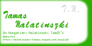 tamas malatinszki business card